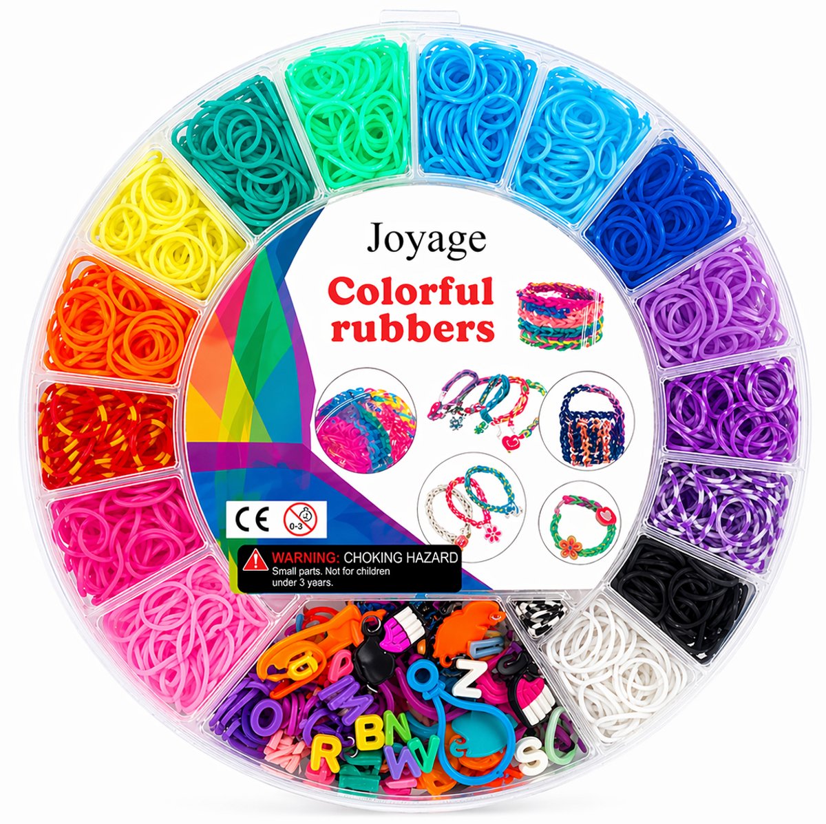 Joyage Armbandjes maken meisjes – 2000 stuks Loombandjes set - Armbandjes maken kind knutselpakket meisjes speelgoed meisje 6 jaar 7 jaar 8 jaar 9 jaar Knutselen bracelet making kit Sieraden maken meisjes - Armbanden maken kinderen knutselen meisjes — afbeelding 5