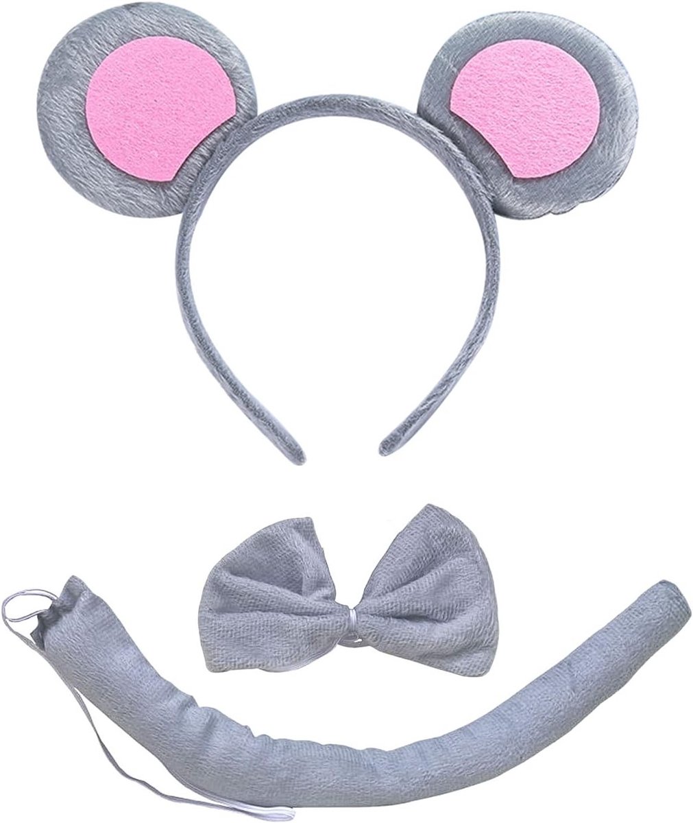 Dieren Oortjes Hoofdband Set voor Kinderen - Cosplay, Verjaardag, Carnaval en Feestaccessoires met Staart en Oren