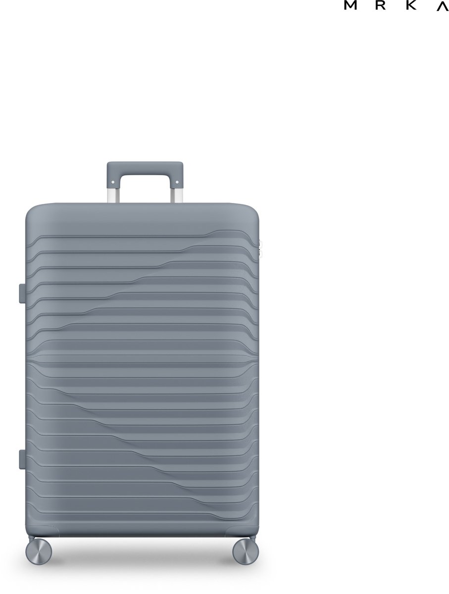 MRKA® Vienna - Reiskoffer Large (L) - Grijs - Koffers - Koffer - Grote Koffer - Koffer Groot - Ruimbagage - Suitcase - Valies - Polypropyleen Koffer - Lichtgewicht - TSA Slot - Cijferslot - 360° Wielen - Koffer 20 KG Bagage - 70x48x28cm – 94 Liter