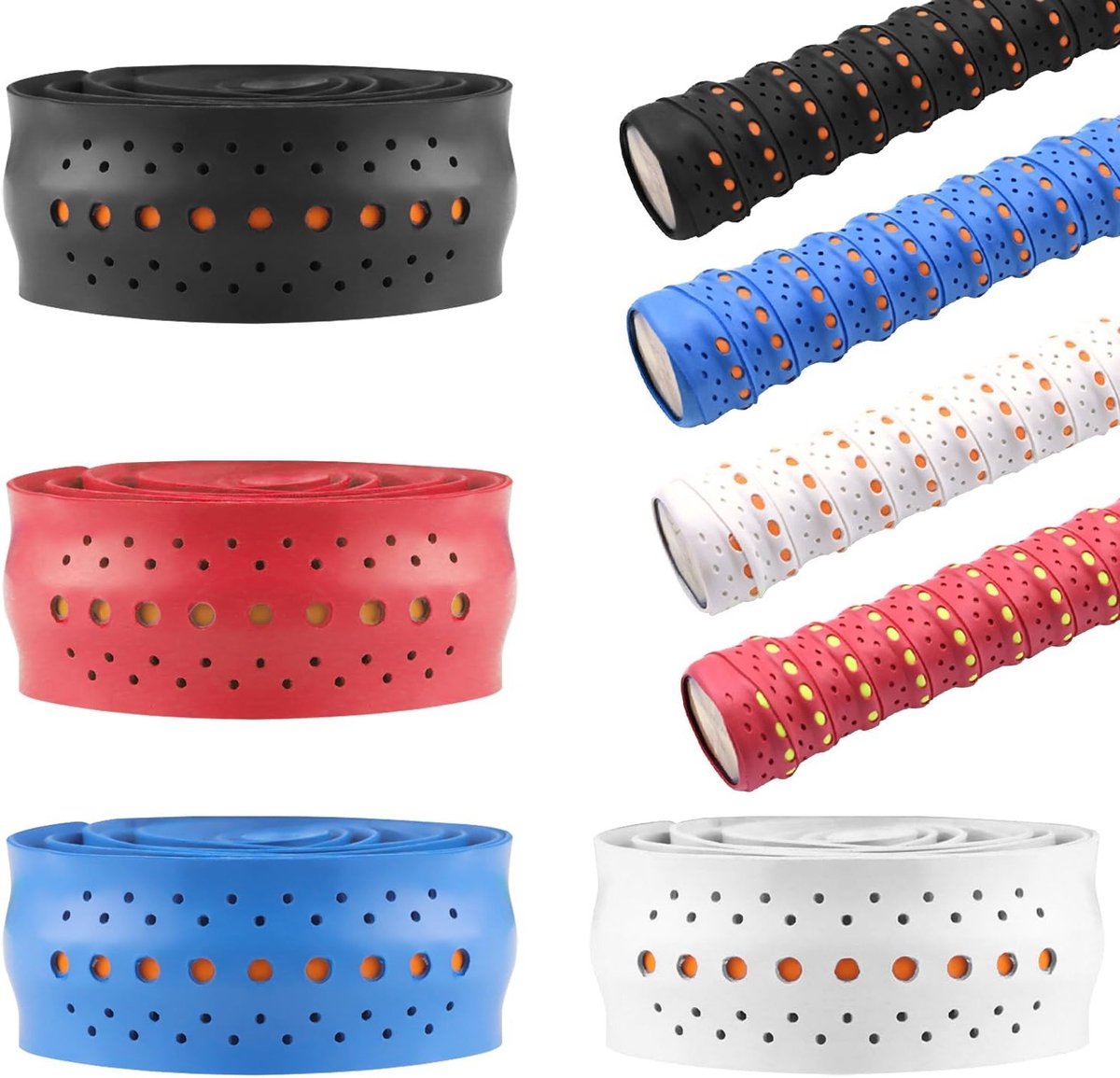 Tennis Grip Band Overgrip Set van 4 - Zelfklevende Grip voor Racket, Badminton en Squash - Meerdere Kleuren en Comfortabele Grip