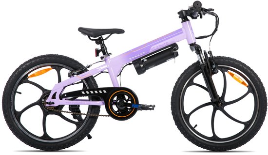 STARMOTO Radspur Elektrische Mountainbike - 20 Inch - 250W Motor - Vering Voorvork - Paars — afbeelding 2