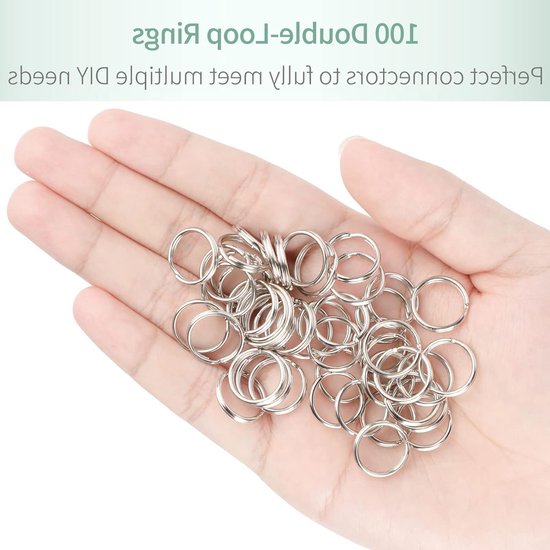 100 Stuks 15mm Kleine Splitringen met Dubbele Lussen voor Sieraden, Kettingen, Armbanden en DIY Projecten — afbeelding 2