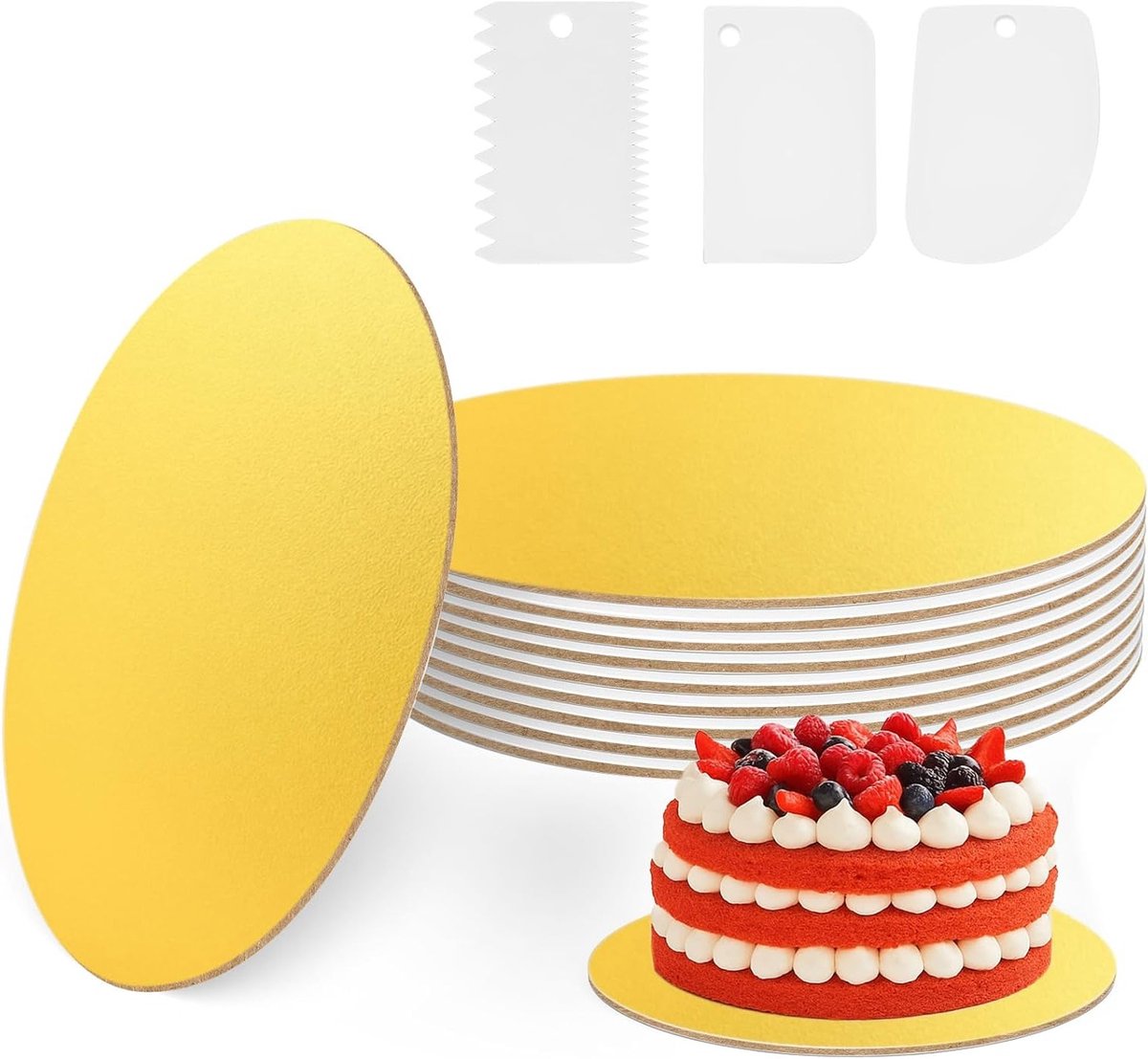 Set van 5 Cake Drums voor Taarten - Perfect voor Decoratie en Presentatie van Gebak
