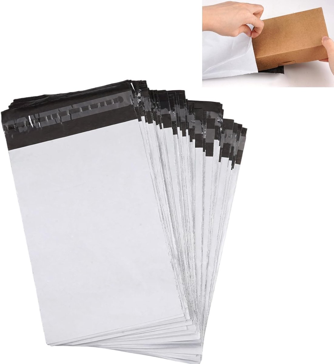 100 Stuks Zelfklevende Verzendzakken 30.5 x 17.5 cm, Opaque, Scheurvast en Waterdicht voor Kleding en Textielverpakking