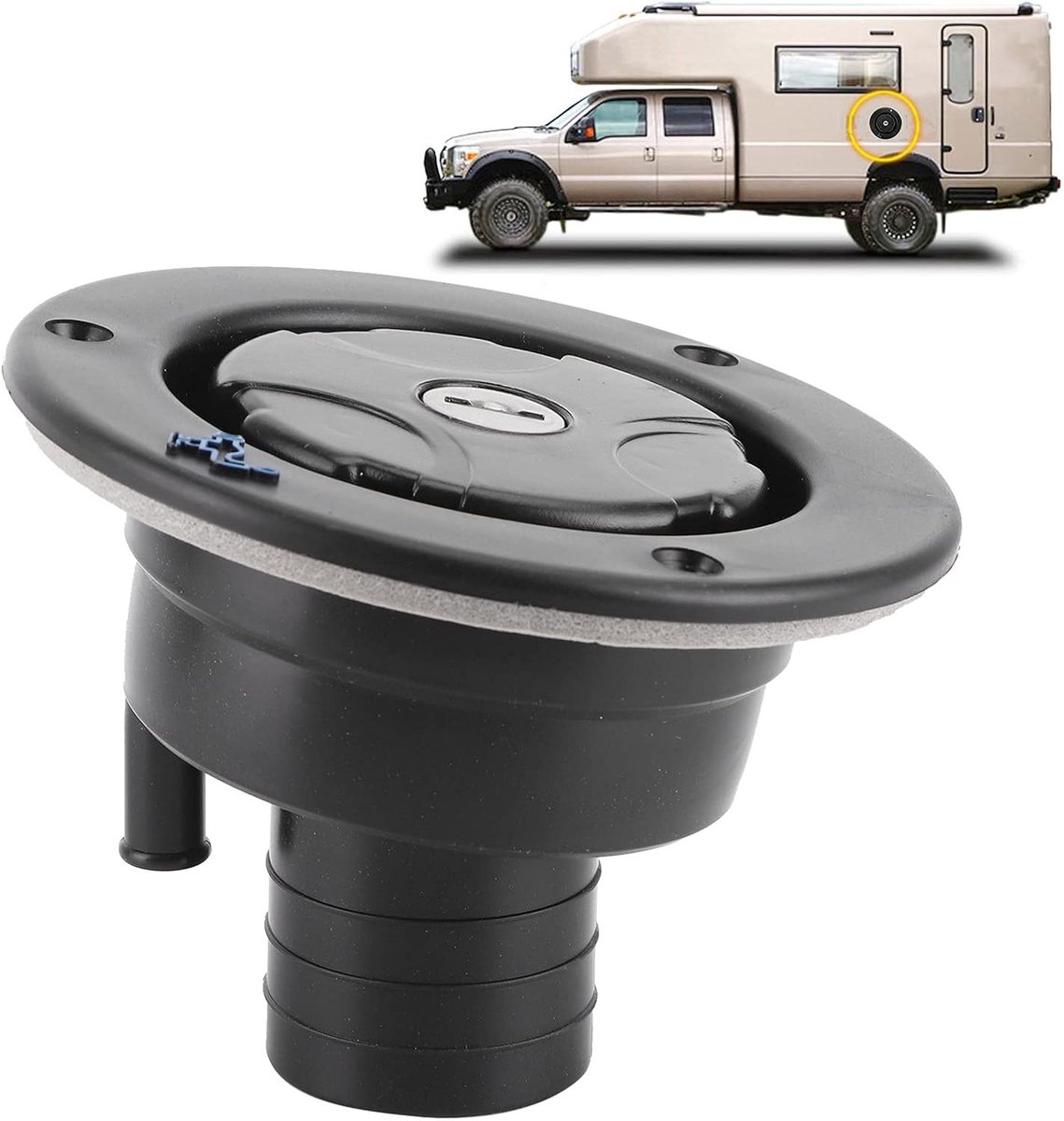 Lockbare Water Vuldop voor RV en Caravan - Gravity Water Inlaat met 2 Sleutels, Duurzaam en Veilig