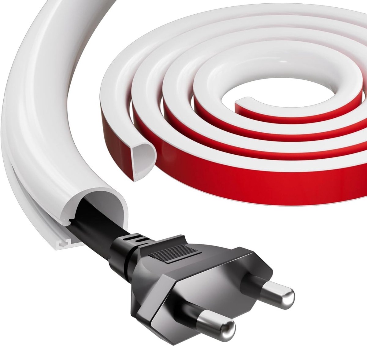 Zelfklevende Flexibele Kabelgoot 10mm - 1m Kabelafdekking voor Muur, TV, Plafond en Vloer - Ideaal voor Kabelbeheer en Organisatie