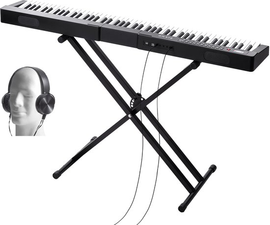 Digitaal Keyboard met 88 Toetsen, 1000 Ritmes, Elektrische Piano met Standaard