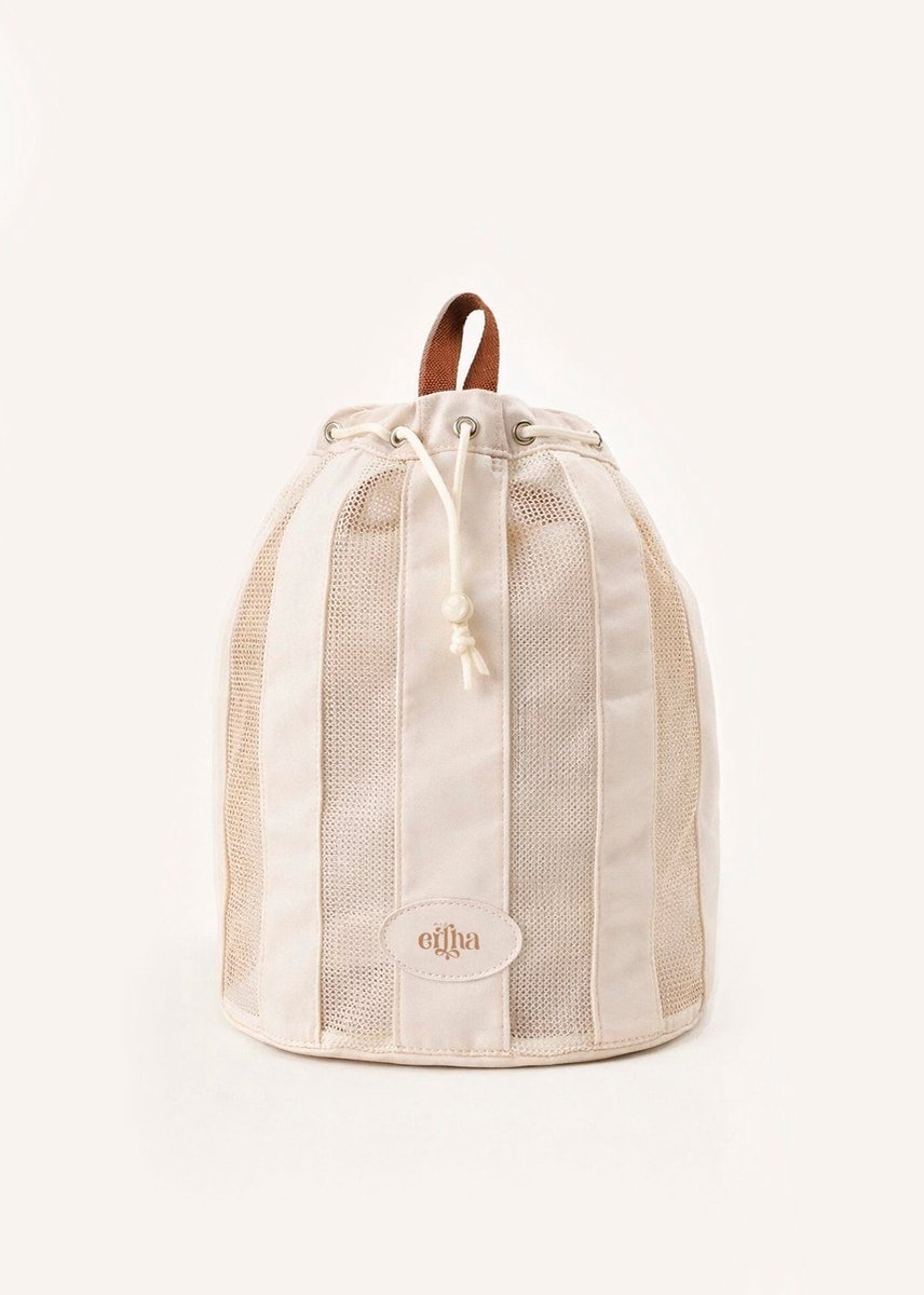 Mrs Ertha Beach Net Rugzak/Strandrugzak - 38x33x24cm - Vanilla