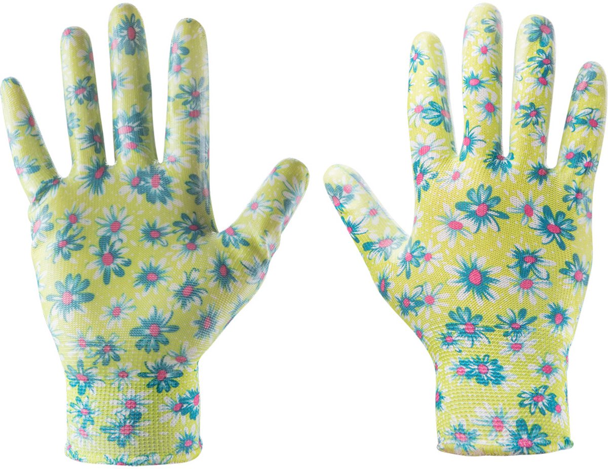 Grupa Topex VERTO - Tuinhandschoenen - Nitril - Bloemmotief - Maat 8