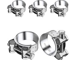 Set van 5 RVS Hinge Bolt Klemmen 56-59mm voor Uitlaatpijpen, Slangen en Waterleidingen