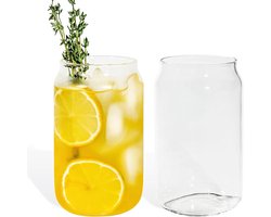 2 Pcs - 400ml Drinking Glasses - Iced Coffee Glasses - Wave Glass Tumbler - Water Glasses - Long Drink Glasses - Cocktail Glasses - Durable Drinkware - Stylish Beverage容器