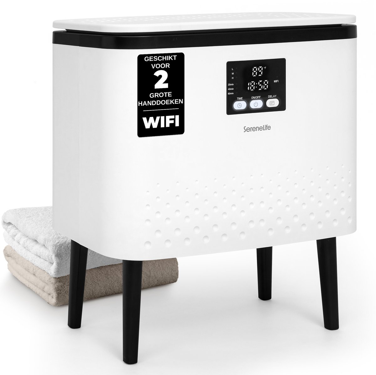 SereneLife Towel Warmer - WiFi-enabled Handdoekenwarmer -20L - Auto Shut-Off