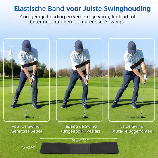 Golf Swing Trainer Set - Swing trainer en swing band - Golfaccesoires - Geschikt voor Beginners , Professionals van Merkloos — afbeelding 3