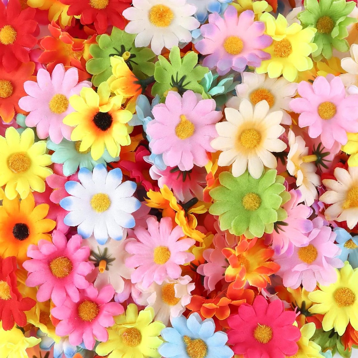 200 Stuks Kunstbloemhoofden - Margarijnen, Zijde Bloemen voor DIY Knutselen, Bruiloften, F