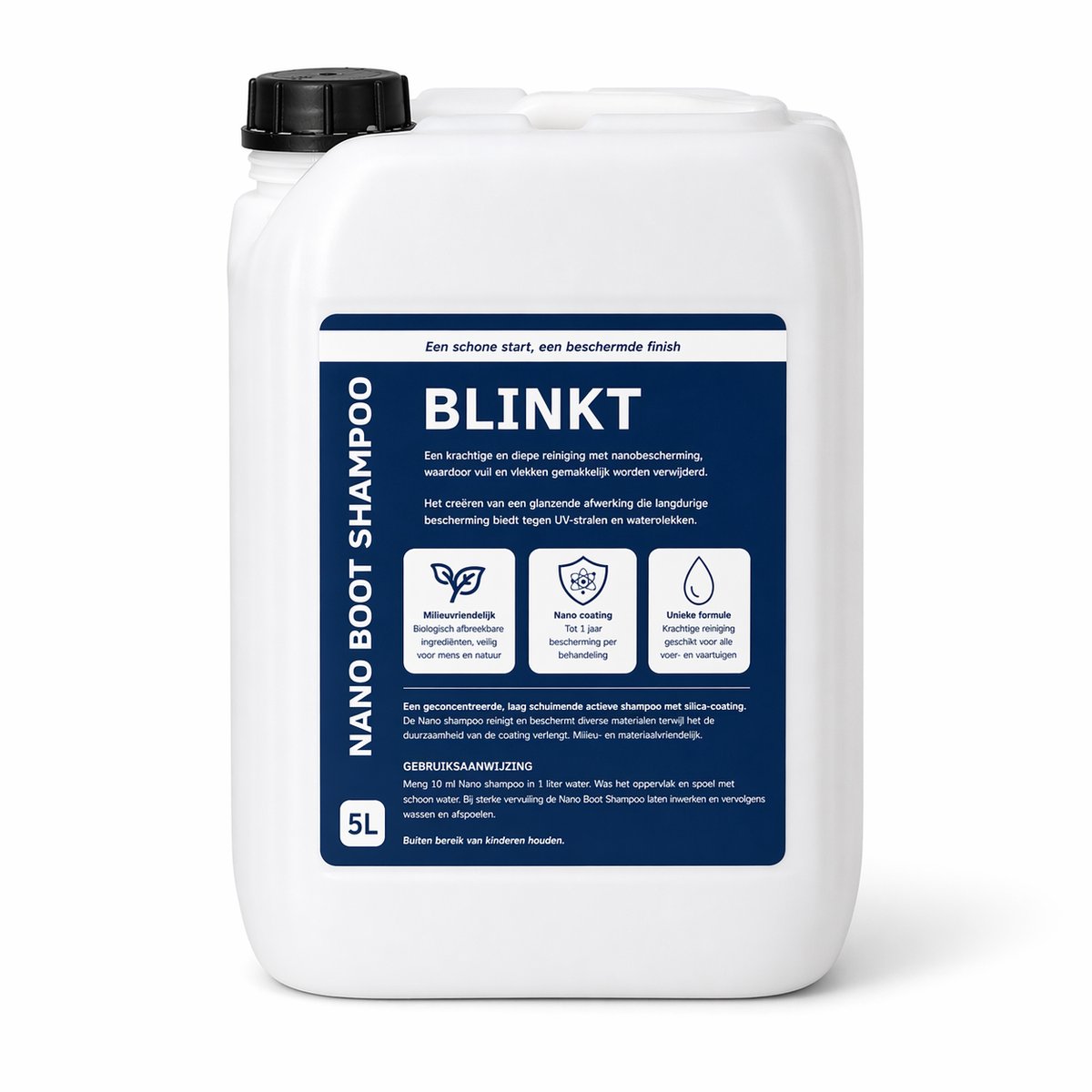 Boot Cleaner met Nano Coating 5L - Langer Schoon met Minder Poetsen - Bootshampoo - Reiniger & Beschermer in 1 - Voor Polyester, Gelcoat & Jetski - BLINKT