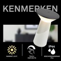Kenmerken Pilia lamp: Warm wit licht, Touch-dimfunctie, Beschermingsgraad IP44.