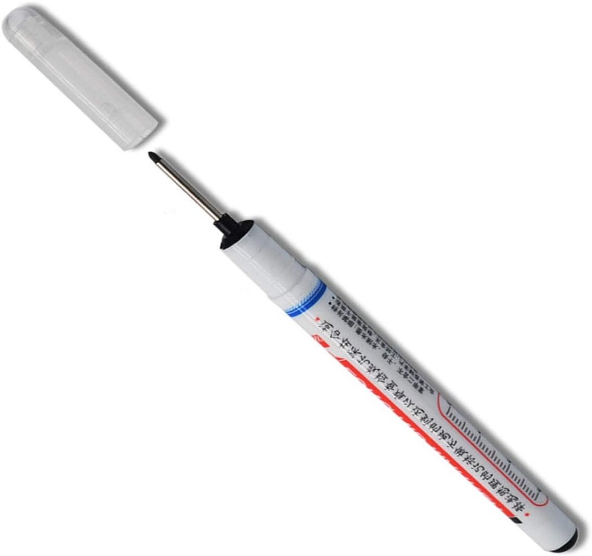 Permanent Marker met Extra Lange Punt 0.7-1mm - Zwart Kleur, Ideaal voor Tekenen en Schrijven, 1 Stuk