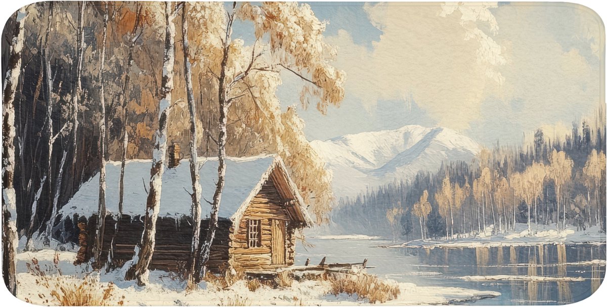 Badmat 120x60 cm - Antislip - Winter - Sneeuw - Huis - Natuur - Badmatten voor badkamer - Badkamermat - Douchemat - Badkamer mat