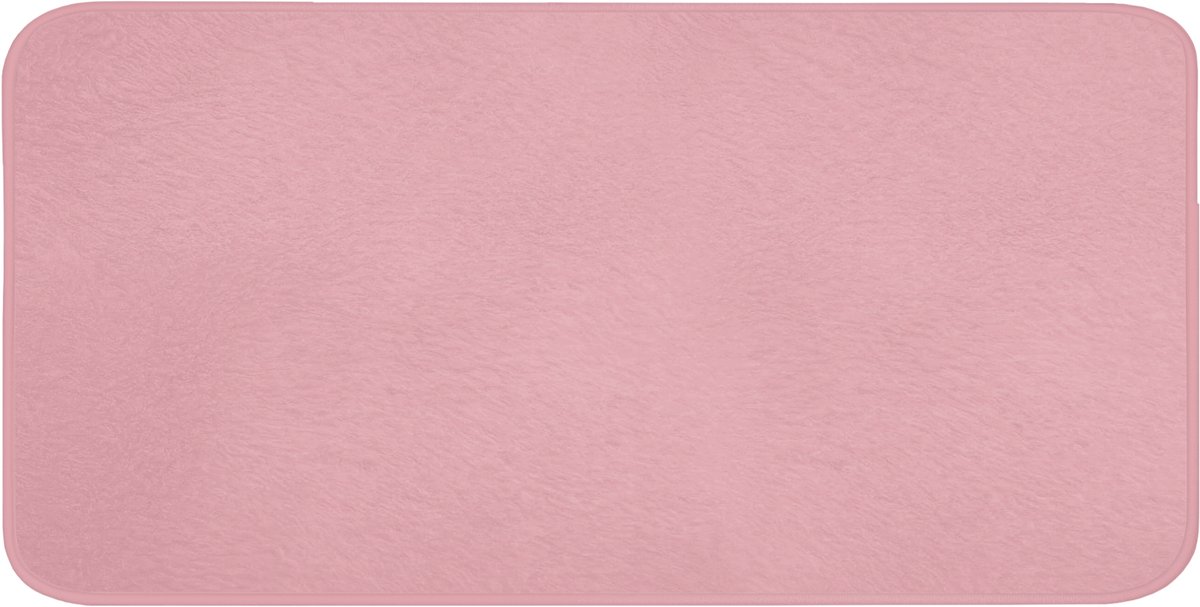 Badmat 120x60 cm - Antislip - Roze - Kleuren - Interieur - Effen - Kleur - Badmatten voor badkamer - Badkamermat - Douchemat - Badkamer mat