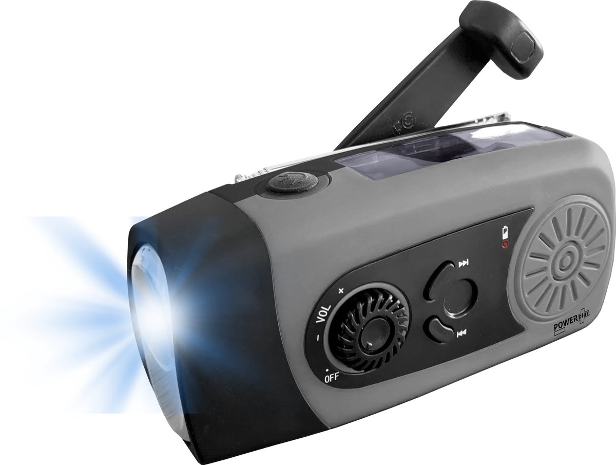 POWERplus - Coyote dynamo solar USB FM scan radio - multifunctioneel - compact