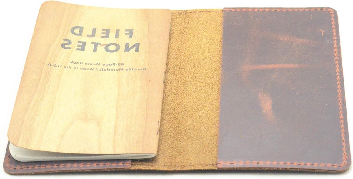 Vintage Leren Notitieboek Omslag Herbruikbaar Bruin Pocketformaat
