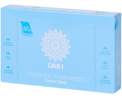 Daili Droogdoekjes Cotton Fields - 40 doekjes | Voor langdurige frisheid - Droogtrommeldoekjes - Wasparfum