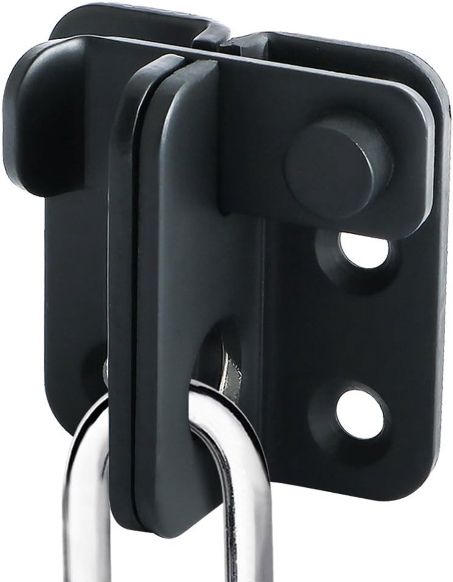 Flip Latch Hasp RVS Deurslot met Gat voor Hangslot - Beveiliging voor Deur, Raam, Kast en Tuin, Matte Zwarte Afwerking