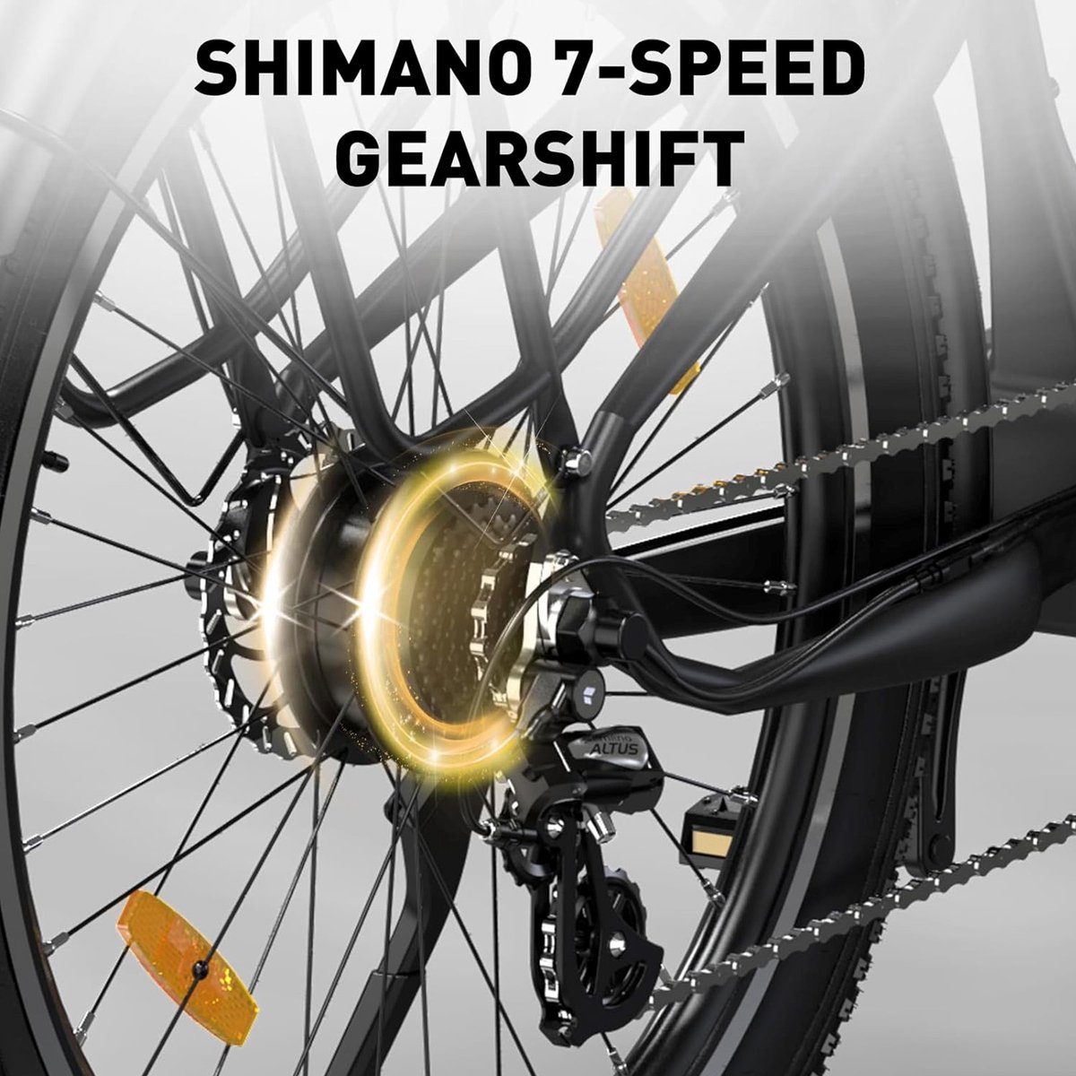 Hitway Elektrische Fiets BK9S - Trendy 26*4.0 Inch Fatbike - Mountain Snow EBike met Afneembare 48V 16Ah Lithium Batterij - City Commuter E-Bike met 250W Motor - 7 Versnellingen - IP54 Waterdicht - afbeelding 2