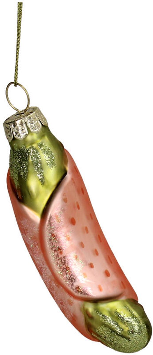 HD Collection Kerst Ornament Pickle Augurk Groen – Glazen Kersthanger – Delicieux Collectie – 10 cm – Trendy Kerstdecoratie