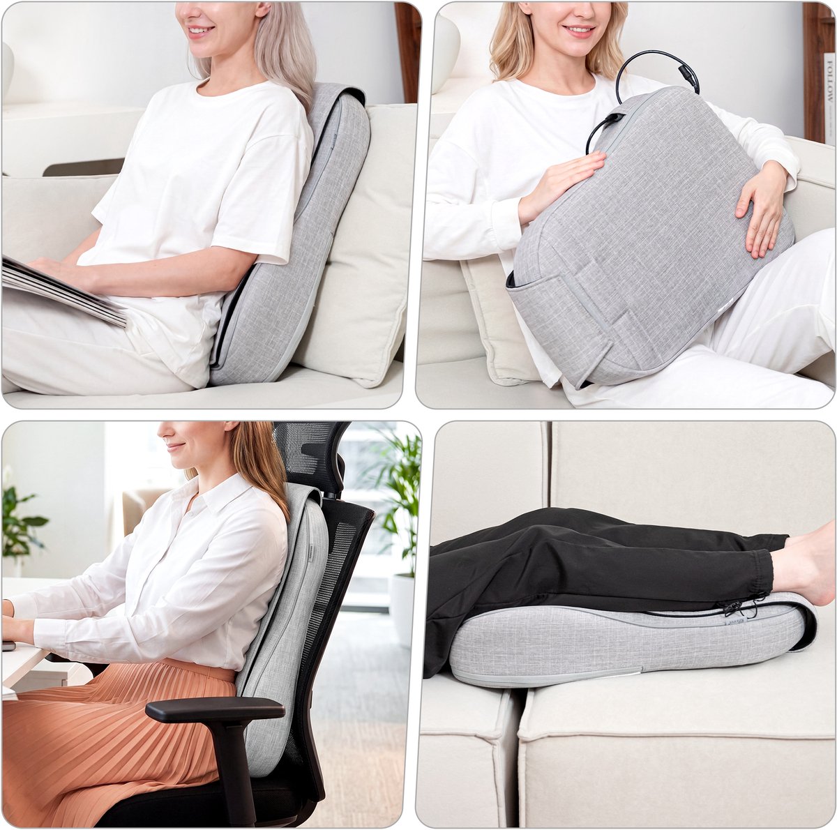 KHYR® Shiatsu Massagekussen met Warmtefunctie Draadloos - afbeelding 3