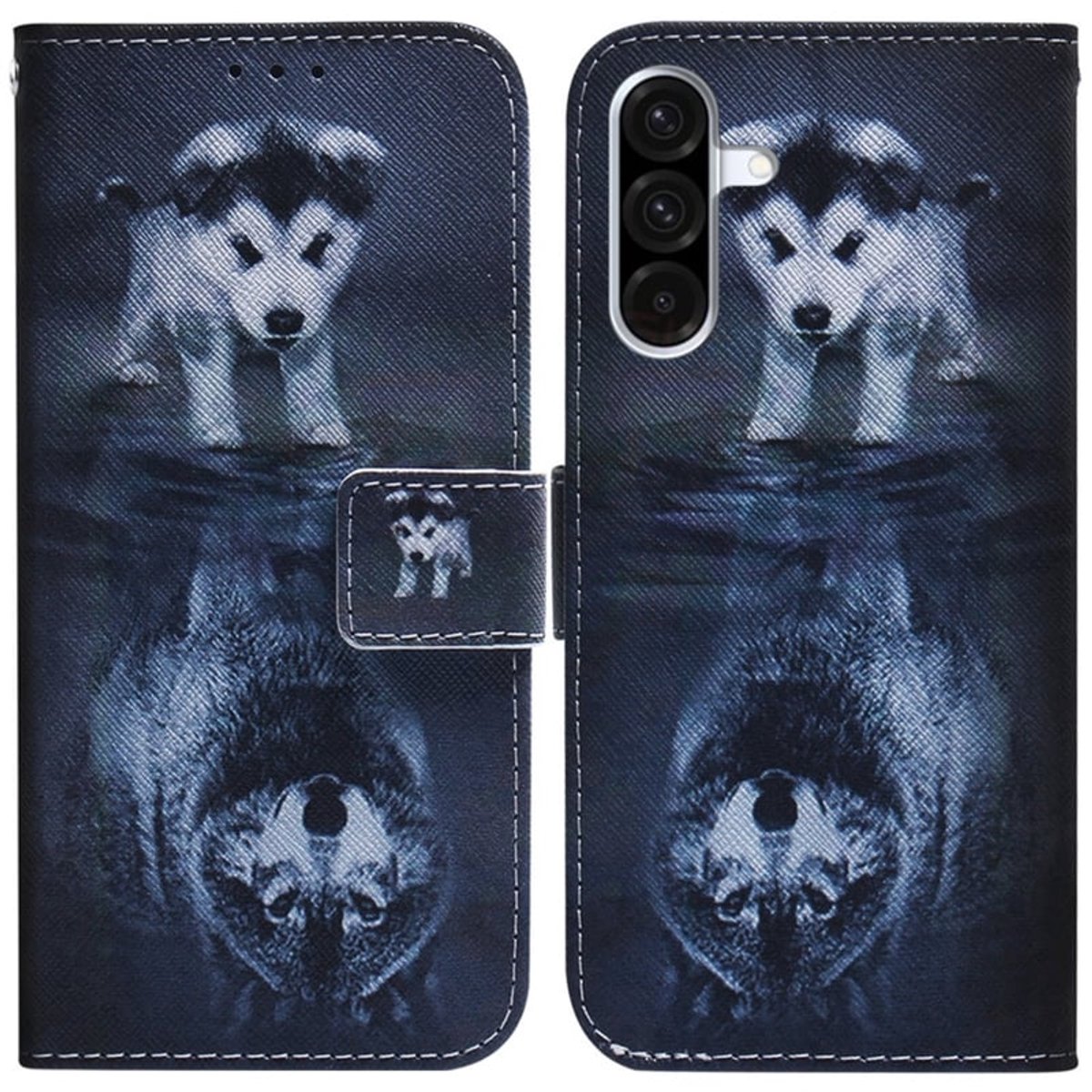 BoekCover Hoes Etui geschikt voor Samsung Galaxy A57 - Wolf