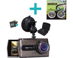Setix Dashcam Go met Dode Hoek Spiegels - Voor en Achter Camera – Inclusief 32GB SD kaart - Full HD 1080P Resolutie – Met Opbergcase tegen Diefstal - Nachtzicht – Plug & Play - Parkeermodus - 170 Graden Kijkhoek – Loop Recording – 2025 Auto Camera