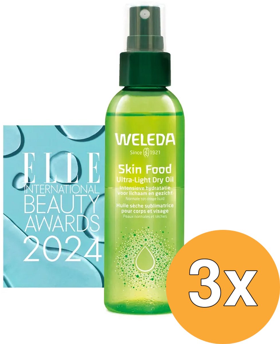 3x WELEDA Skin Food Ultra Light Dry Oil (100 ml)
