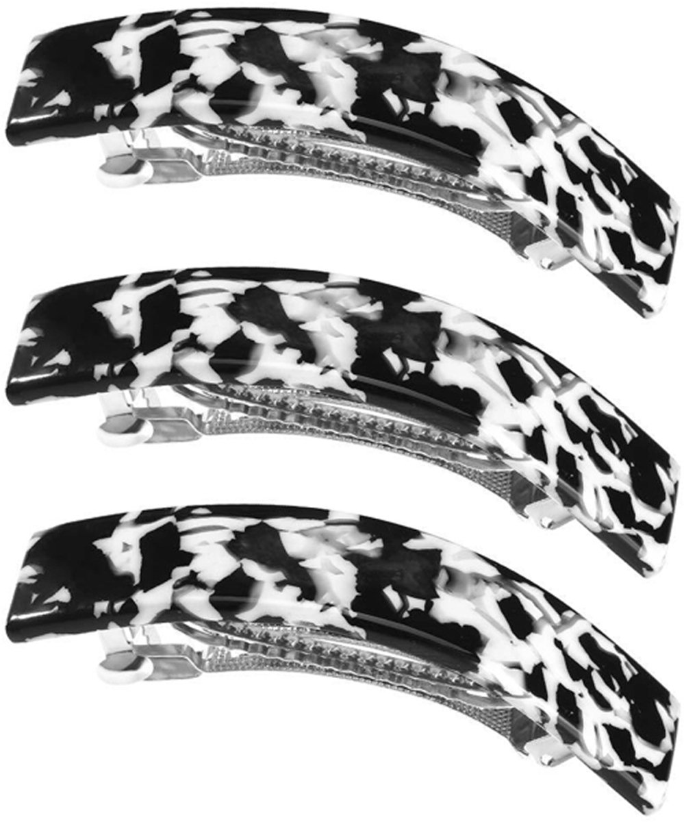 Cuhostki 3 Stuks - Celluloid Veerclips Zwart Sterk Vastzetten Comfortabel