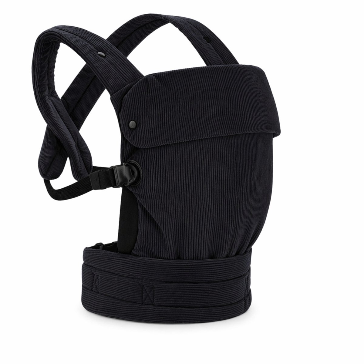 Laavir® Baby Draagzak Corduroy - Comfortabele Buikdrager met Verstelbare Band - Voor 0 tot 36 Maanden - Zacht & Ademend - Zwart