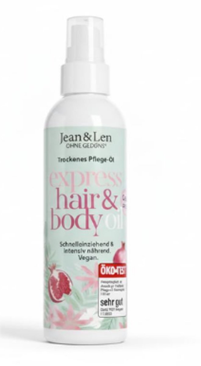 Jean&Len Verzorgingsolie - Express Haar- & lichaamsolie | 1x 100ml - Granaatappel | Verzorgingsspray - Vegan