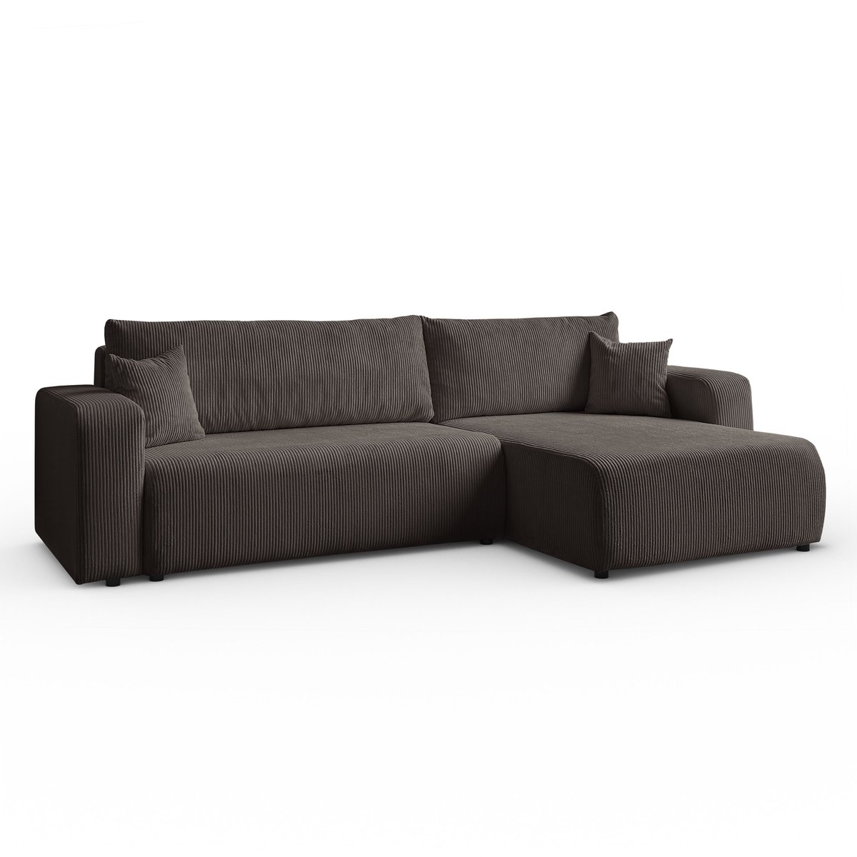 Hoekbank Sofia L-vormige, 277 x 143 cm met Slaapfunctie en Opbergbak, Bank, Corduroy, Slaapbank, Universele Bank, Lichtbruin