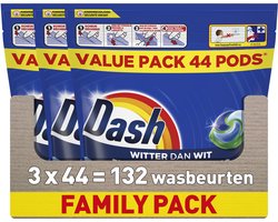 Dash Wasmiddel Pods® - Witter Dan Wit - 3 x 44 Wassen