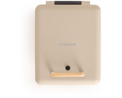 CREATE - Tosti-ijzer, grill en wafelijzer met verwisselbare platen - Zand - Viervoudig - STONE STUDIO