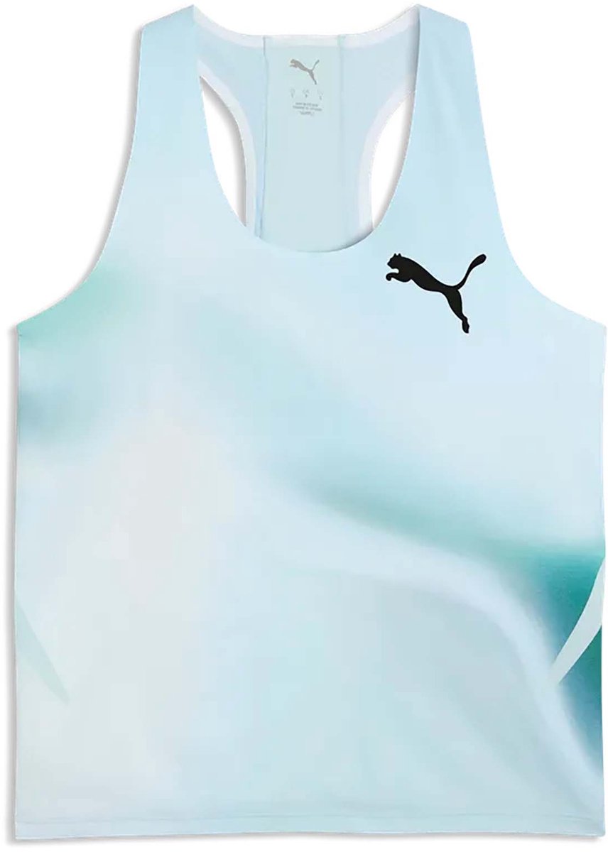Puma W Lightspeed Ultraweave Graphic Singlet Tanktop Sportswear Vrouwen Blauw