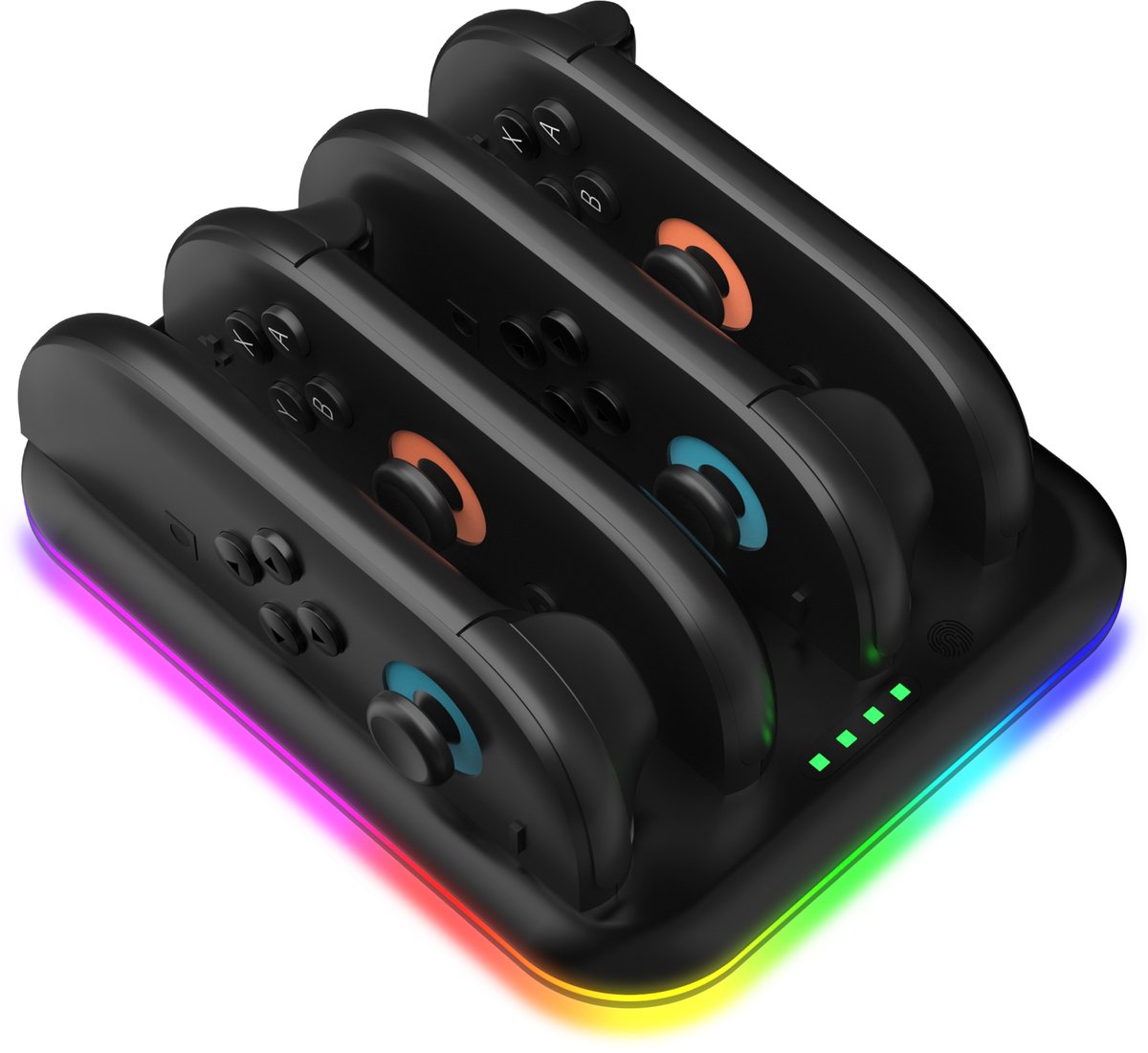 PlayCool Nintendo Switch 2 Quad Charger voor 4 Joy-Con Controllers met RGB Effect en LED-indicator