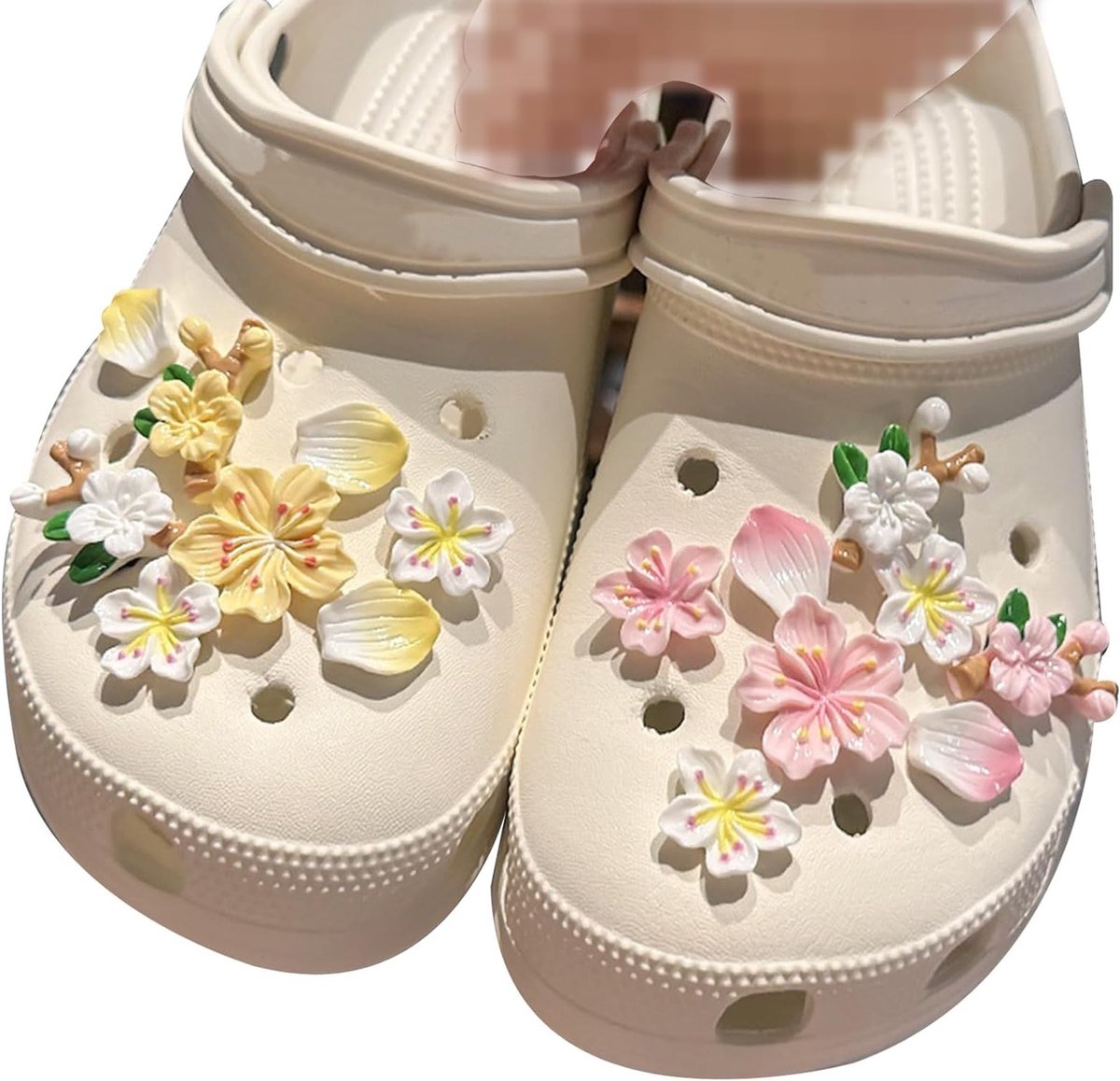 Schoenen Decoratie Set met 16 Stuks - Schattige Perzikbloesem Accessoires voor DIY Mode en Schoen Hangers