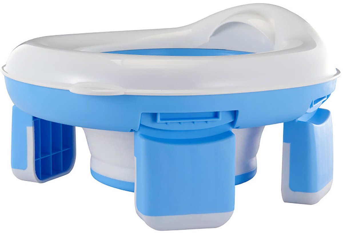 carmdering - Kinderzitje - Opvouwbaar Potje - Reispotje - PP, BPA-vrij - Thuis op toilet of buiten als los potje - Inklapbaar 28,5×26,2×9 cm - Stevig, antislip, verhoogde voorkant - Blauw of grijs, ideaal voor reis en dagelijks gebruik