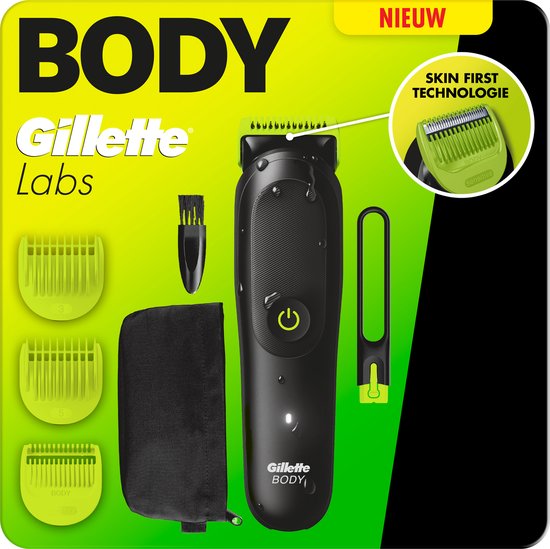 Gillette Labs i7 Rasoir corporel et intime pour hommes - Lumière LED - Technologie SkinFirst