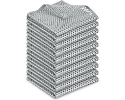 Schuurspons Metaal Set - Krachtige Vlekverwijdering - Krasvrij & Herbruikbaar - 10 Stuks 20x20 cm - Keuken Schoonmaakdoekjes RVS Pannenspons Afwasdoek Metaal Reinigingsdoek