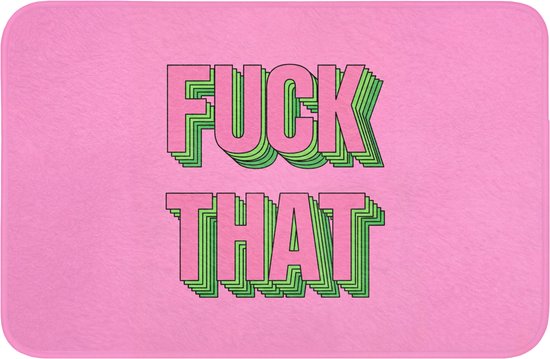 Badmat 60x40 cm - Antislip - Tekst - Bold - Roze - Badmatten voor badkamer - Badkamermat - Douchemat - Badkamer mat
