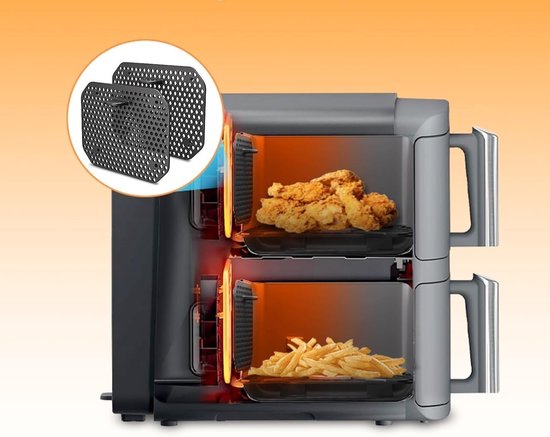 2 x Silicone Spatbescherming voor Airfryer en Multikoker, Hittebestendig en Duurzaam Siliconen Accessoire van Merkloos — afbeelding 2
