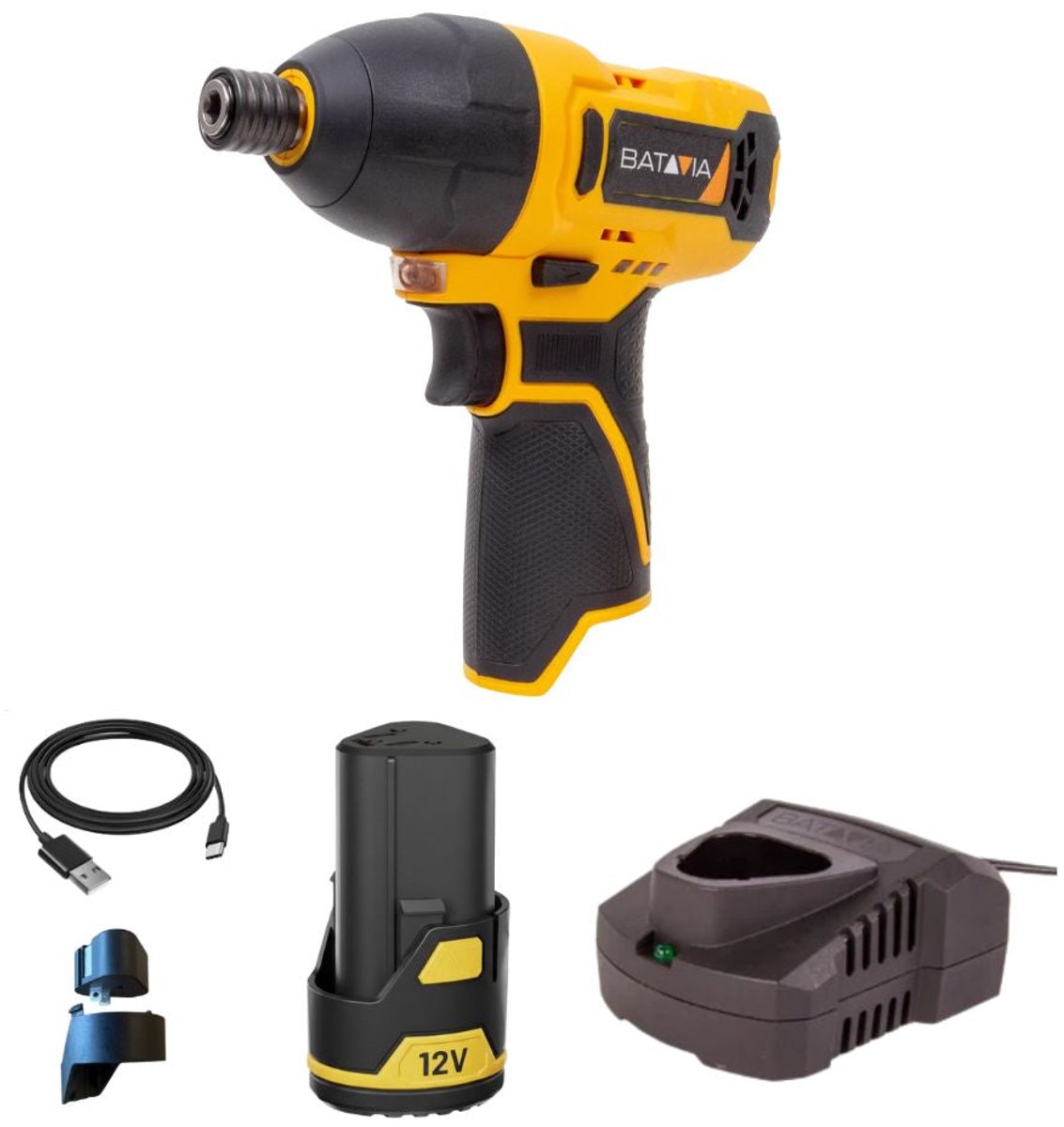 Batavia 12V Accu Slagschroevendraaier Incl. 2.0Ah Accu Adapter Snellader