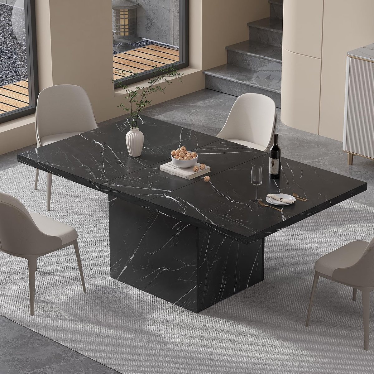 Eettafel 180x80 cm Rechthoekig 6-8 Personen Industriële Keukentafel Eetkamertafel Vintage Bruin Zwart - Vermissen
