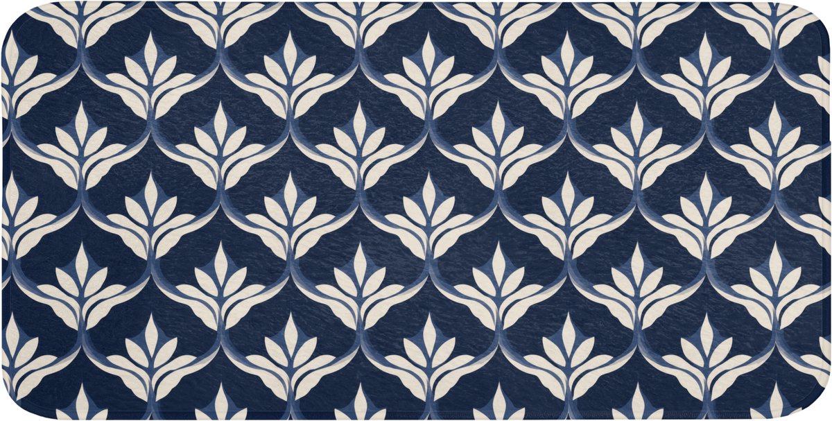 WC mat 120x60 cm - Antislip - Modern - Ontwerp - Blauw - Toiletmat - Vloermat - Douchemat